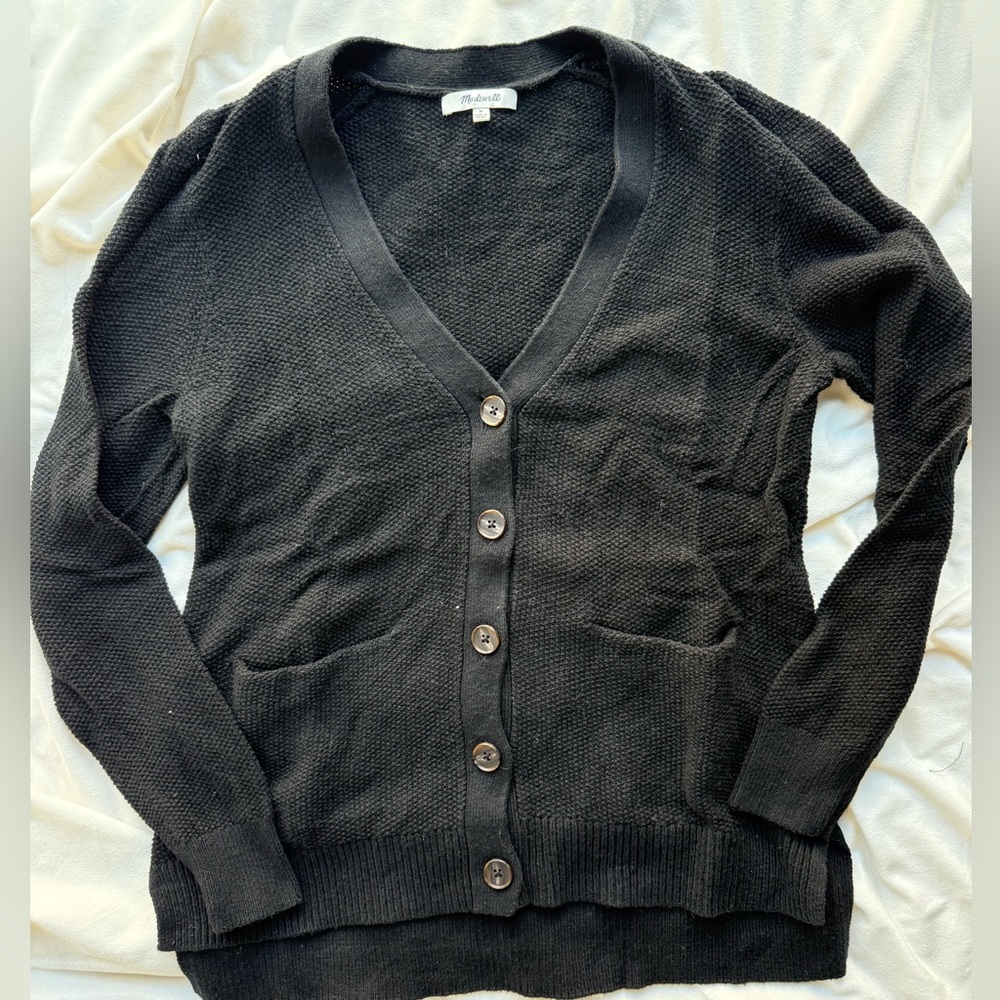 Madewell Black Button-Up Cardigan